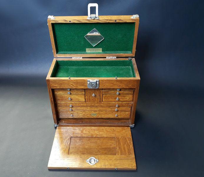 H. Gerstner & Sons Machinists Tool Chest (A): H. Gerstner & Sons. Wood, Steel. c. 1950s. MO42. 8.50" x 10.00" x 4.75".