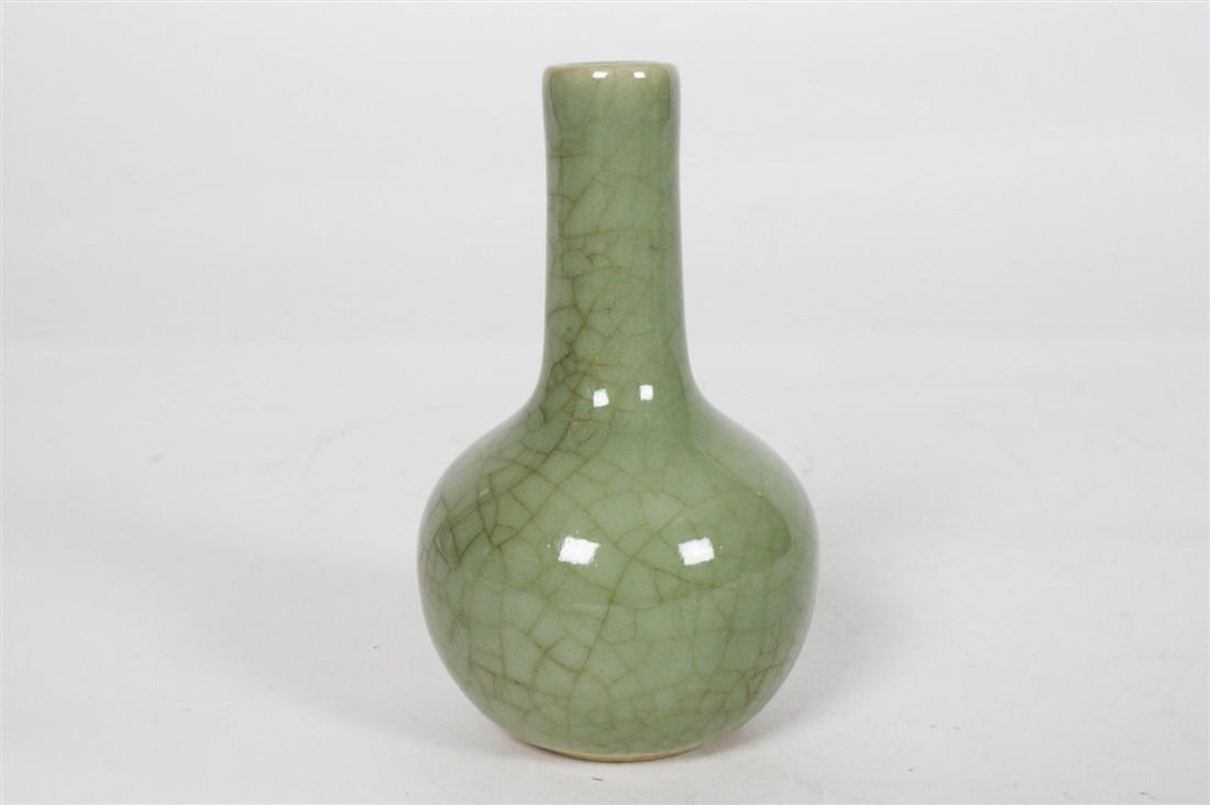 Chinese Guan Ware, Small Vase: Song Dynasty (1127-1279 A.D.) Ceramic. Vase. Height: 5 1/4", Diameter: 3 1/2". Chinese Guan Ware from the southern Song Dynasty, circa 1127-1279 A.D. Provenance: From the collection of Mr. Andrew Weer