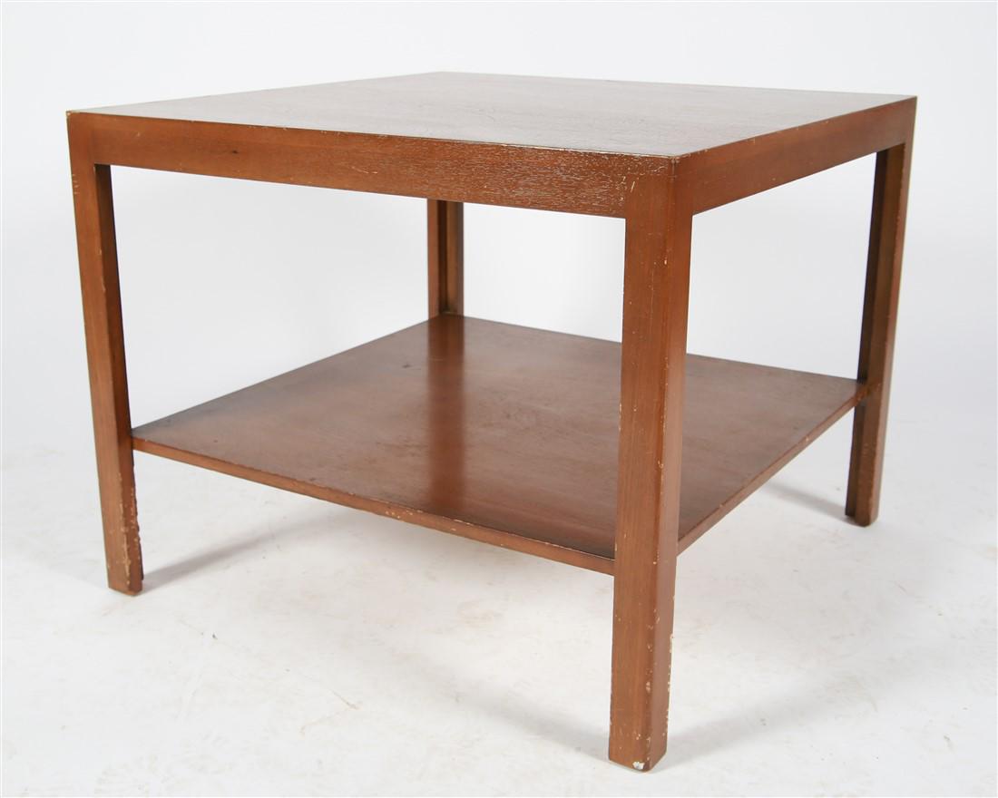 Edward Wormley for Dunbar, Occasional Table: Edward J. Wormley (American, 1907-1955). Occasional table. Wood. c. 20th century. Manufactured by Dunbar. Height: 22 1/4", Length: 28", Depth: 28". Edward Wormley wood side/occasional table designed f