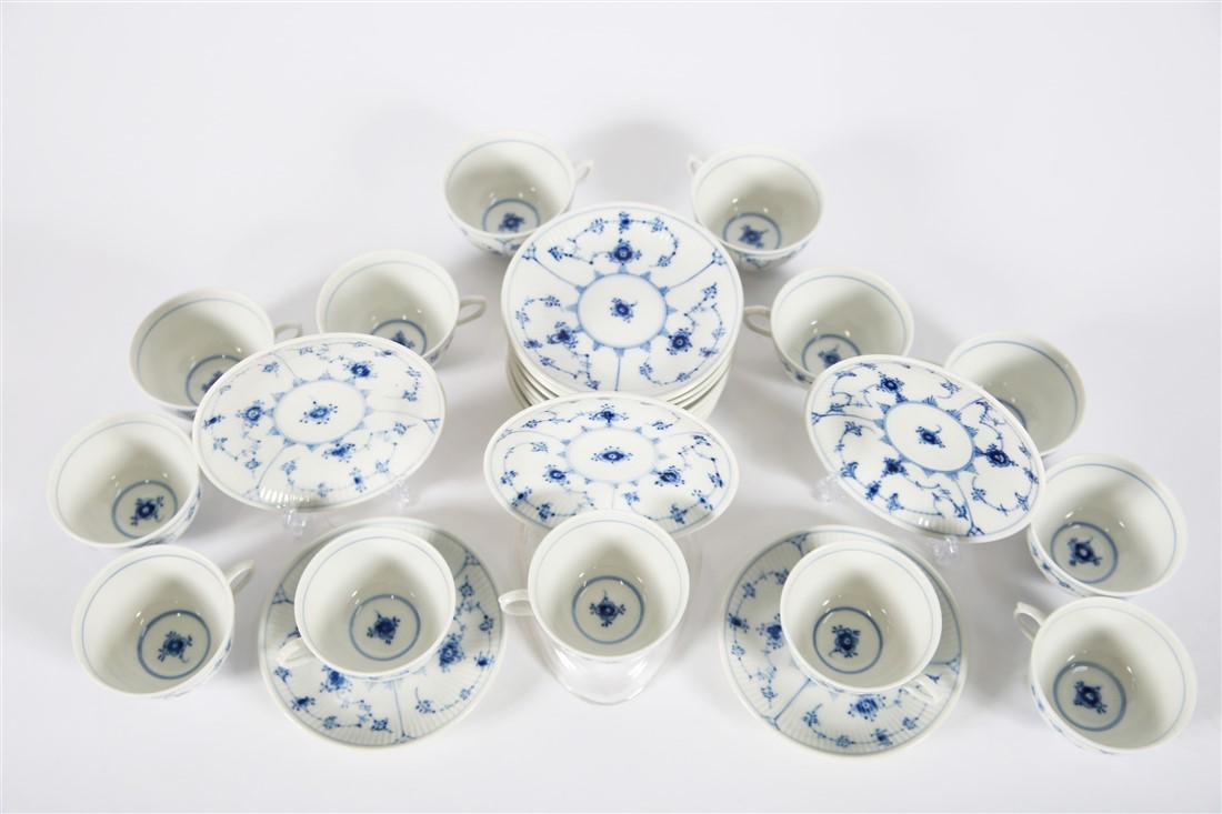 Royal Copenhagen, Blue Fluted Cups and Saucers (1 of 4)