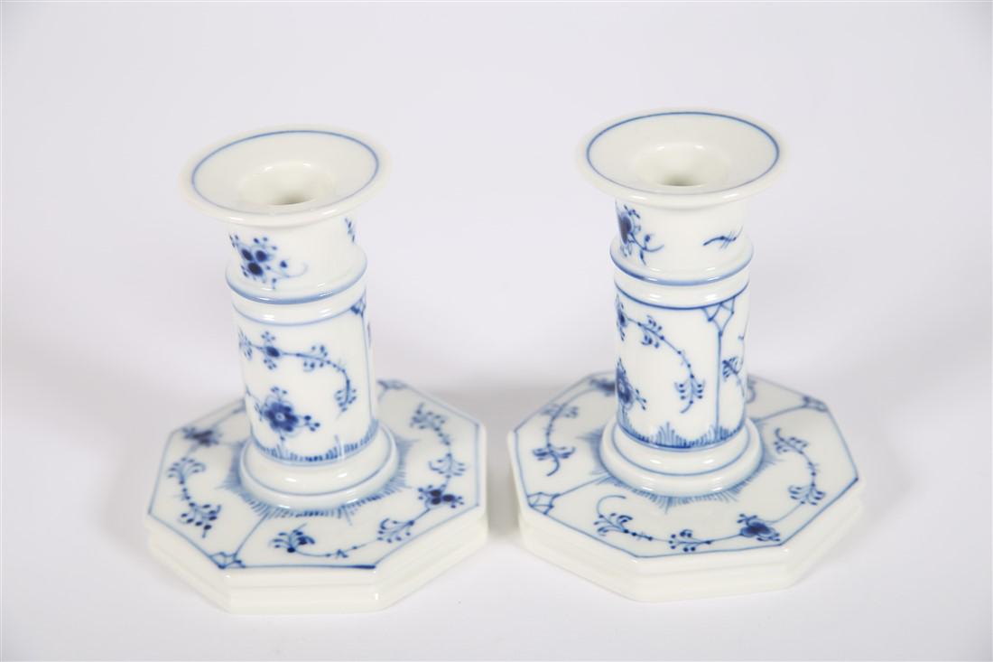 Royal Copenhagen, Blue Fluted Candlesticks (1 of 4)