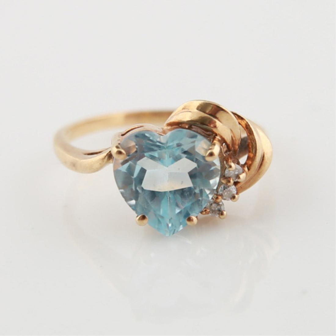 10kt Topaz, Diamond Heart Shaped Ring (1 of 6)