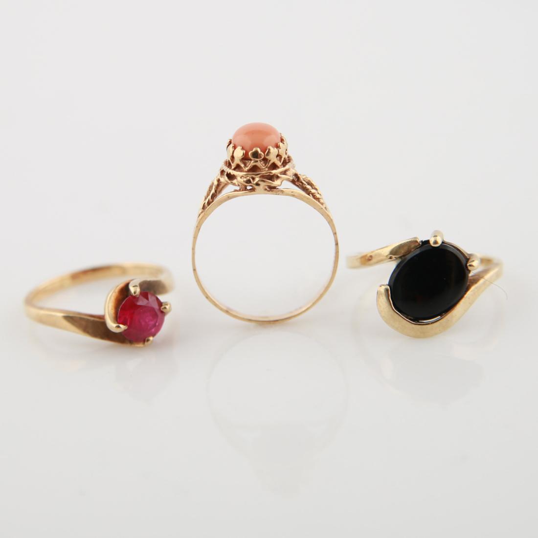 Three 10kt Yellow Gold Rings (1 of 3)