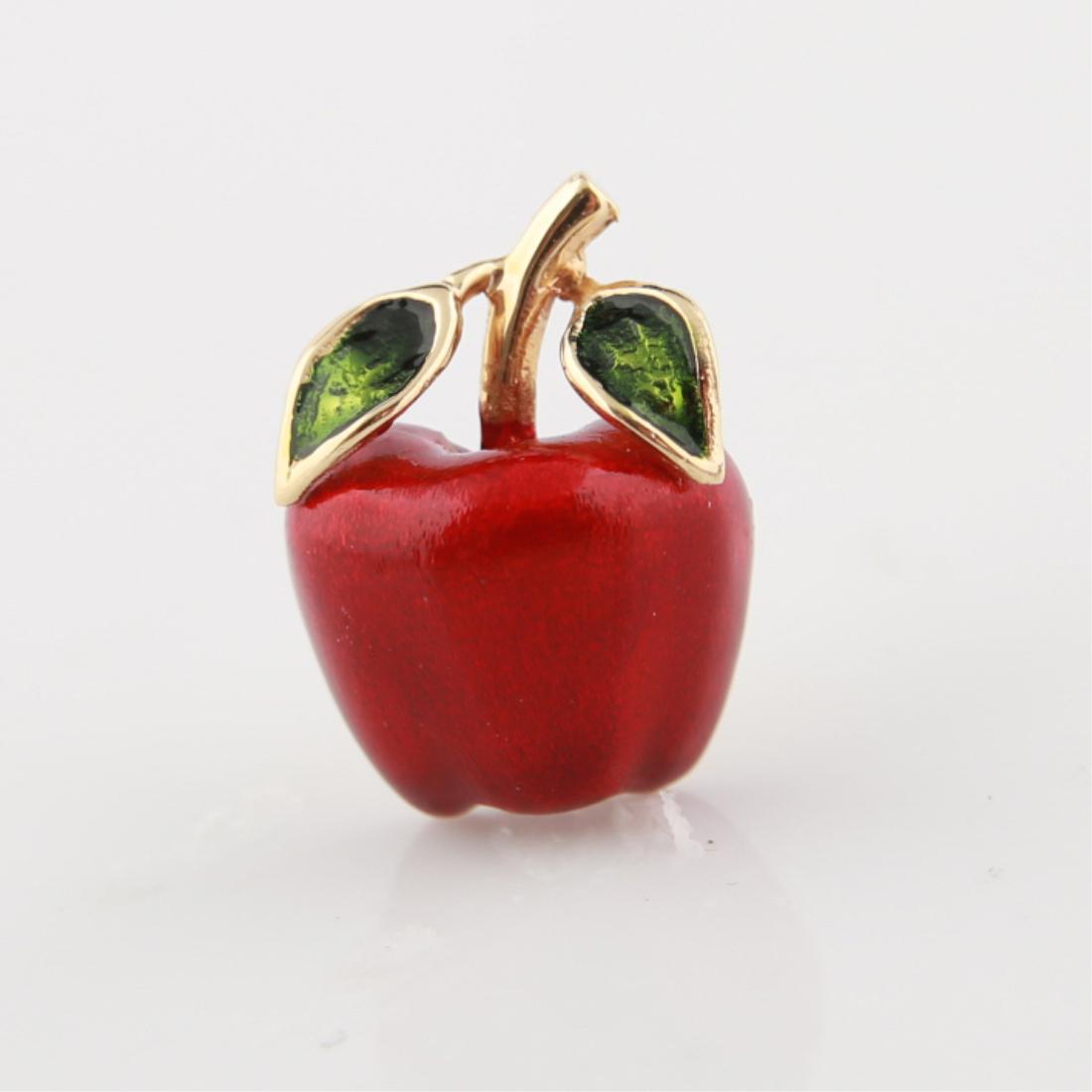 14kt Yellow Gold and Enamel Apple Pendant (1 of 2)