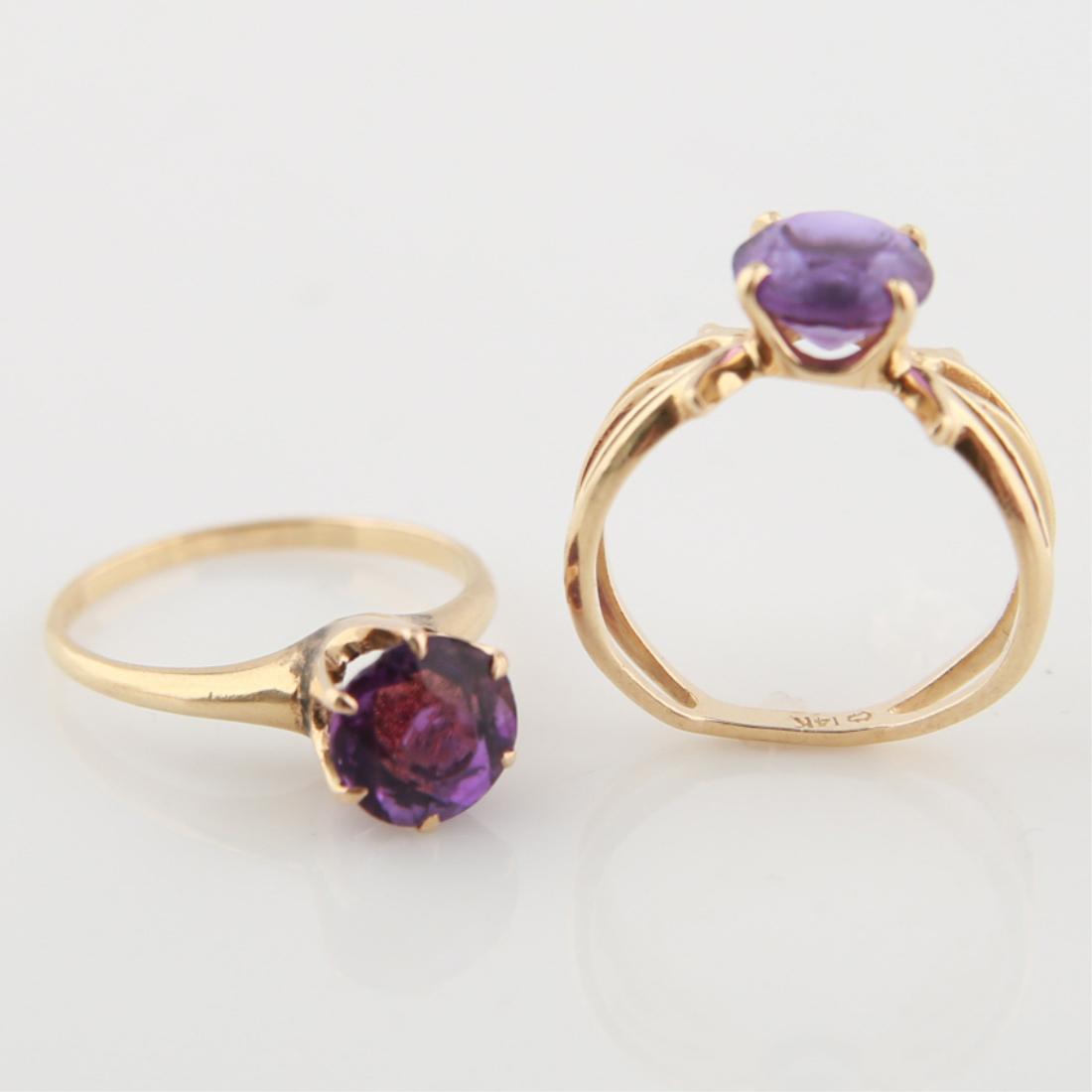 Two 14kt Yellow Gold Amethyst Rings (1 of 6)