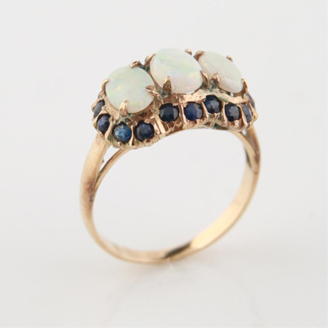 18kt Yellow Gold, Sapphire, Opal Ring (1 of 5)