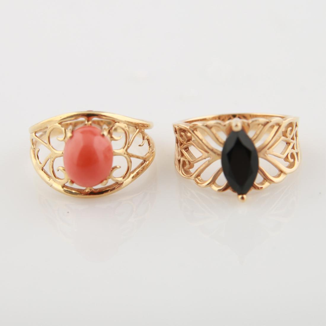 Two 14kt Yellow Gold Filigree Rings (1 of 2)