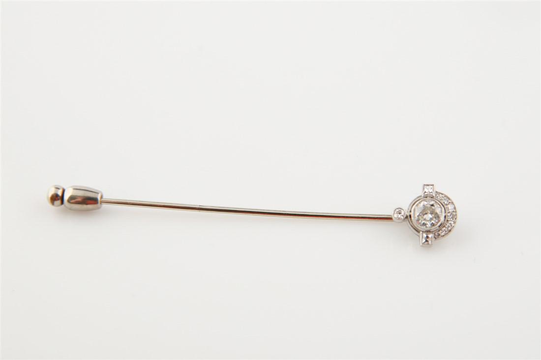 Platinum and 14kt 1920s Diamond Stick Pin (1 of 2)