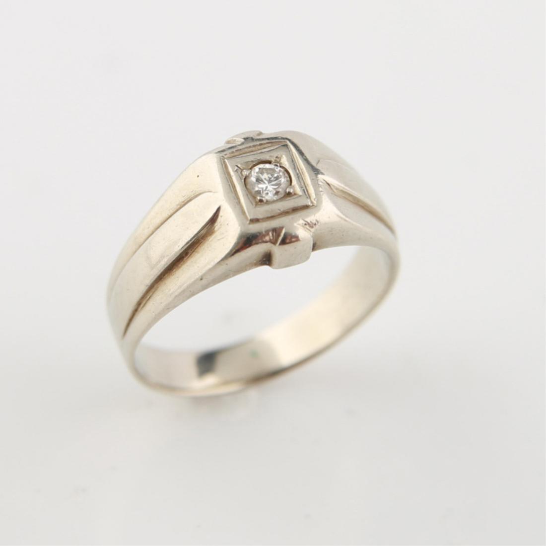 14kt White Gold Men's Diamond Ring (1 of 2)