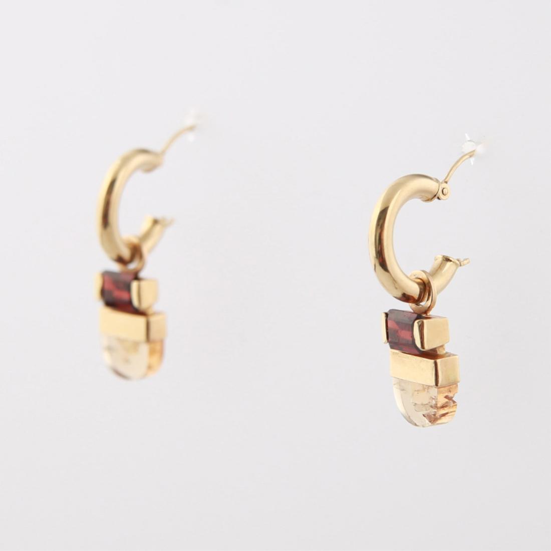 14kt Yellow Gold, Garnet, Citrine Dangle Earrings (1 of 4)