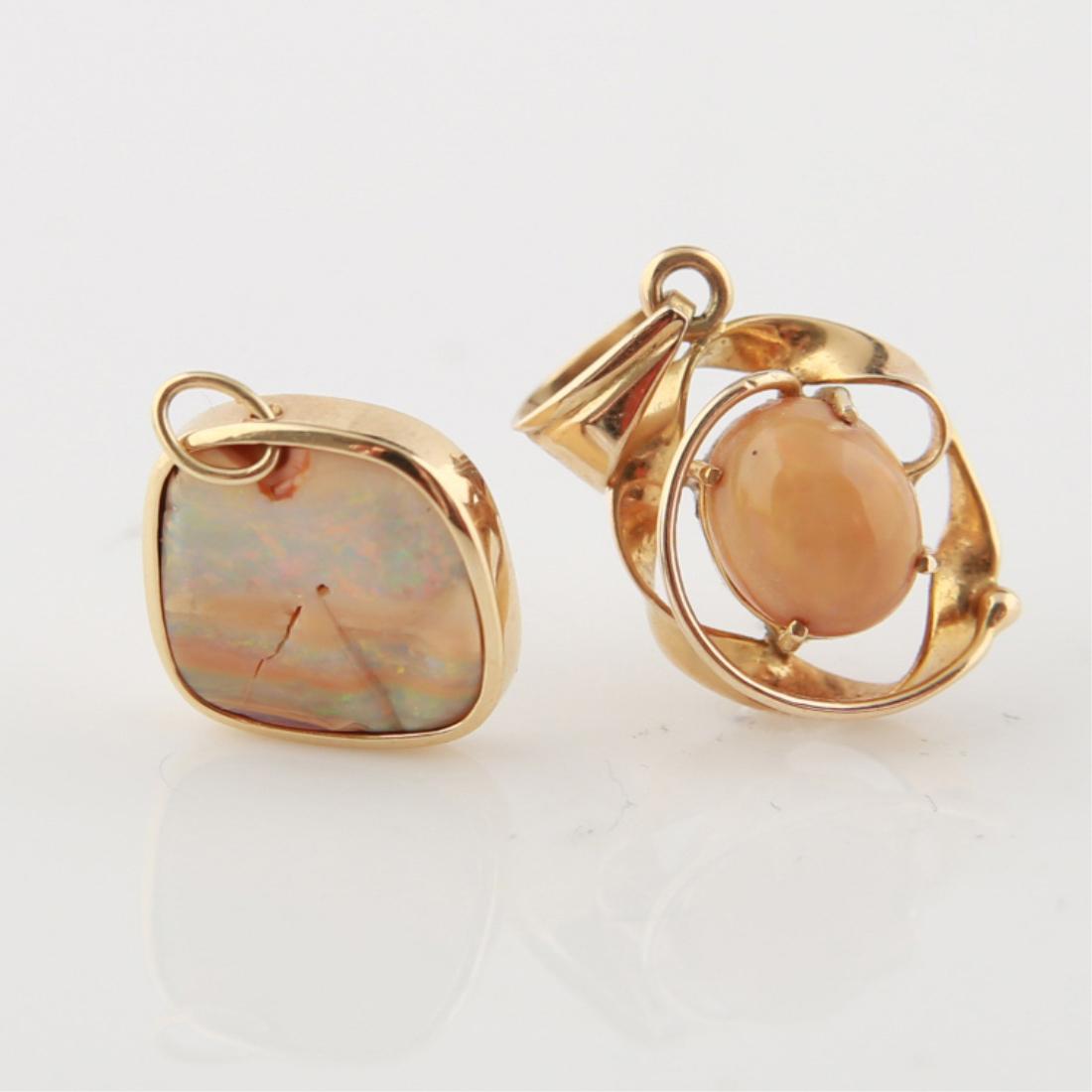 Two 14kt Yellow Gold and Opal Pendants (1 of 2)