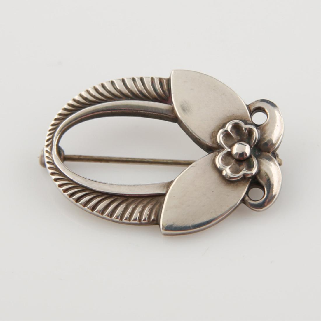 Georg Jensen, Sterling Silver Leaf Pin (1 of 2)