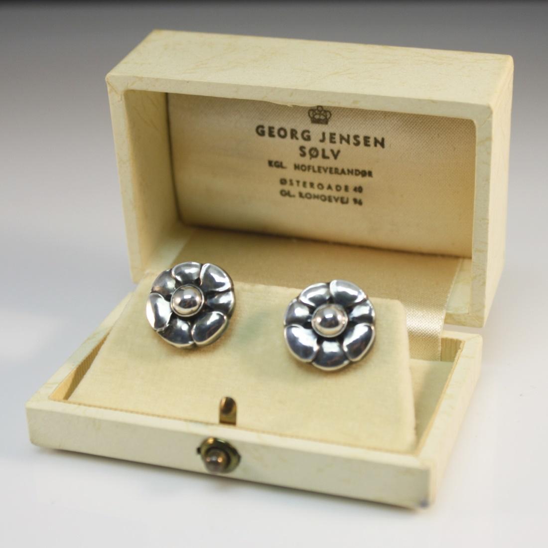 Georg Jensen, Sterling Silver Floral Earrings (1 of 5)