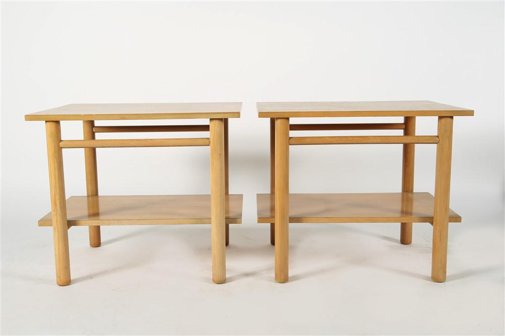 Pair of Blonde Wood Side Tables (1 of 6)