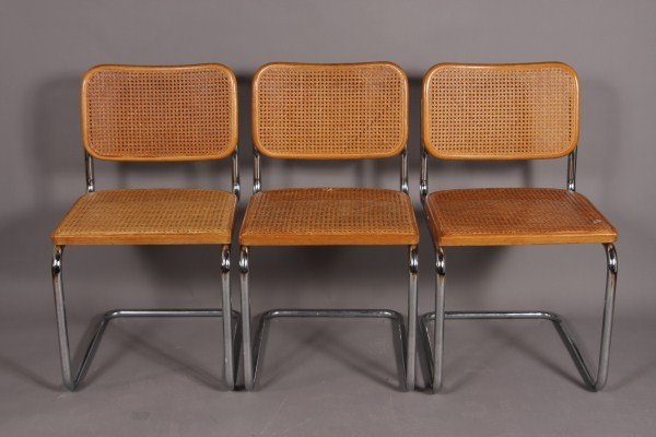 Set of Six Knoll Tubular & Steel Dining Chairs, Wit