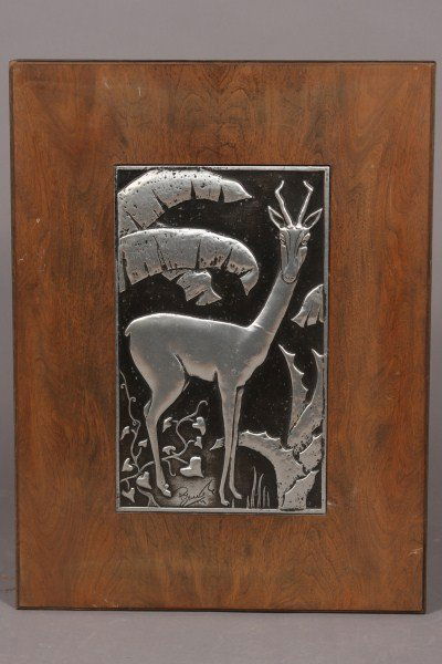 Bruce Fox, American, Elk, Tooled Metal Panel, Dime: Elk, tooled metal panel. Signed mid bottom. Panel Dimensions: 15" x 9"