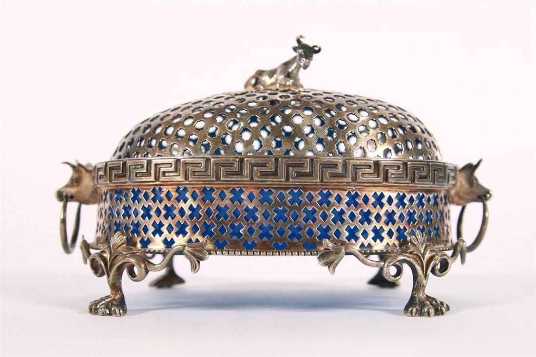 Silver Plated Pierced Cow Covered Butter Dish (1 of 6)