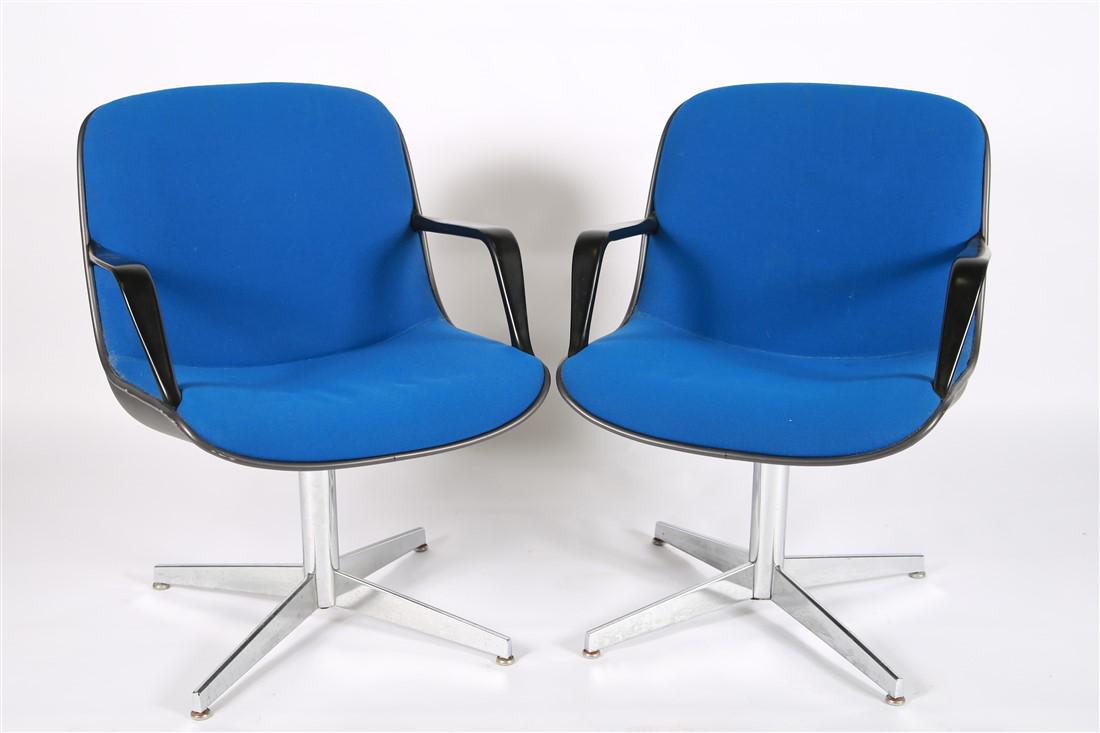 Steelcase, Pair of Blue Swivel Office Chairs (1 of 5)
