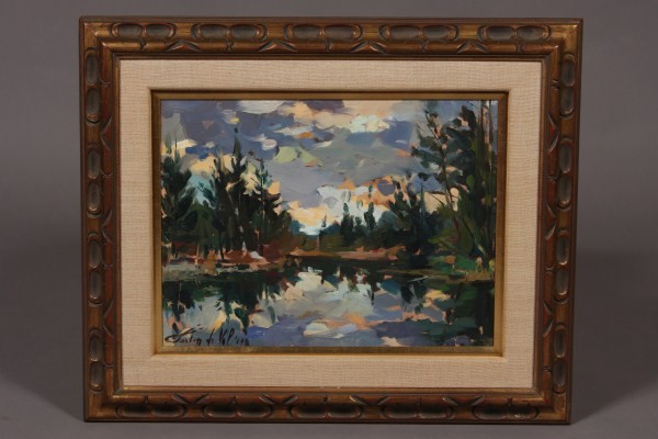 Justin de Vep, Lake Landscape, Oil on Canvas, Dated: Signed lower left, dated " '69". Dimensions: 16" x 20". Condition: Appears fine.