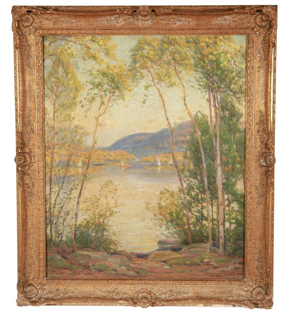 Gustave Adolph Wiegand, Oil on Canvas Landscape (1 of 4)