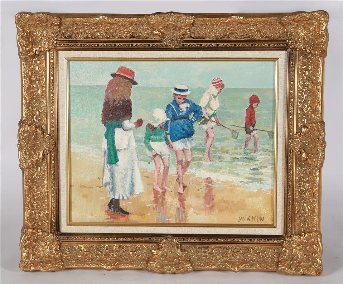 Ken Durkin (American), Oil on Canvas Beach Scene (1 of 4)