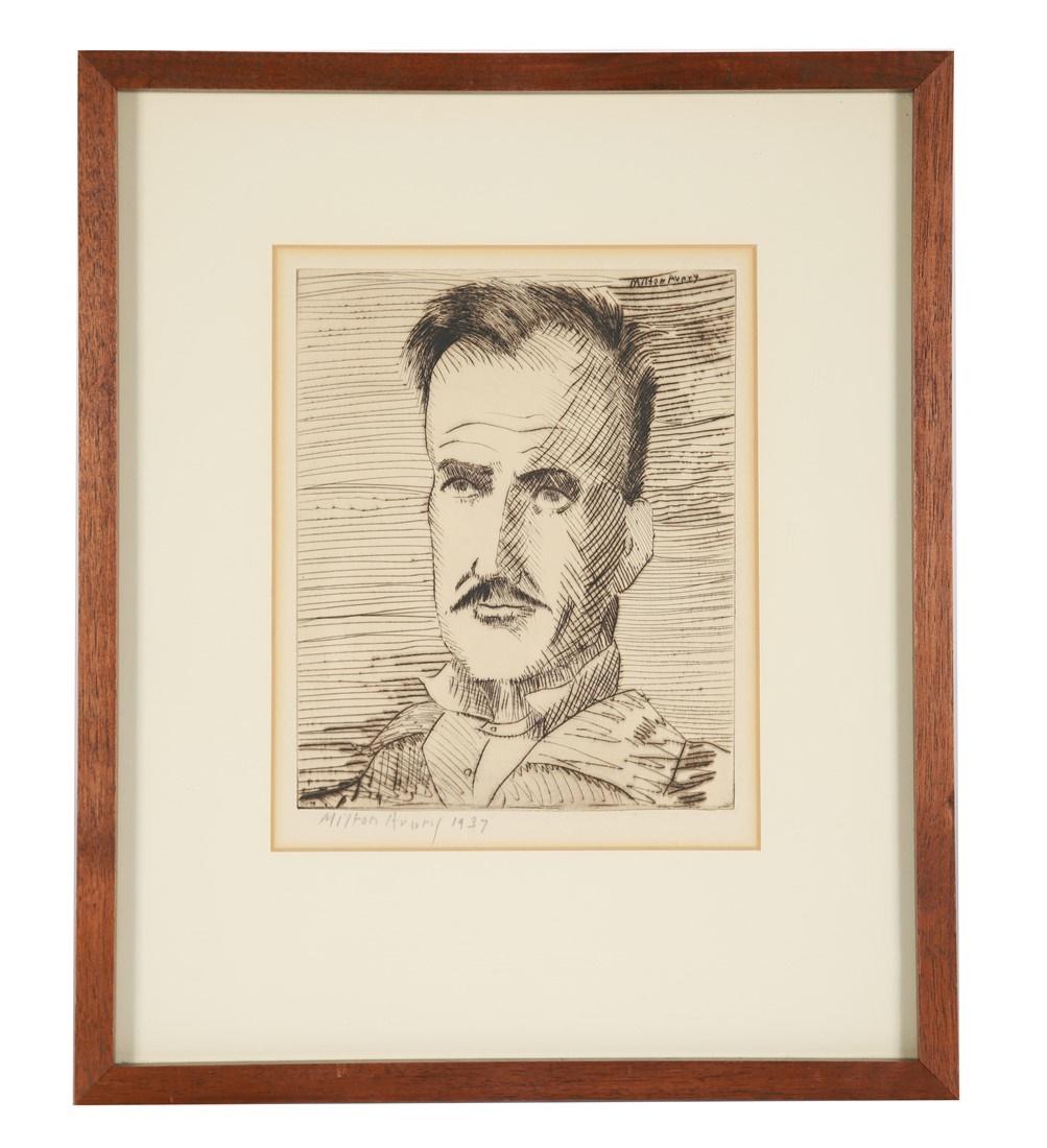 Milton Avery, Self Portrait Etching (1 of 5)