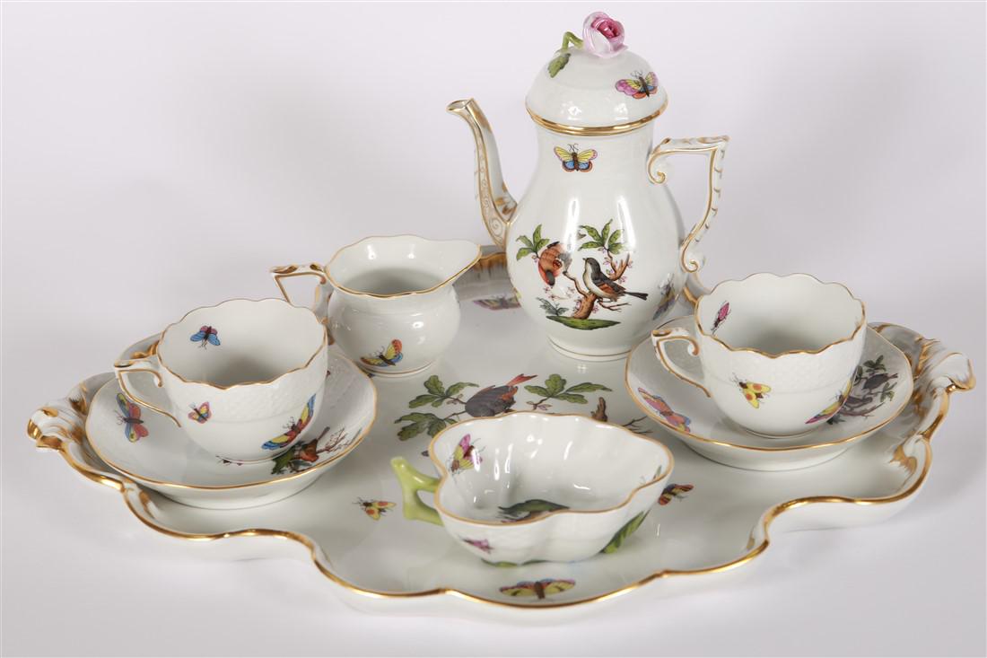 Herend, "Rothschild Bird" Tea Set for Two (1 of 9)