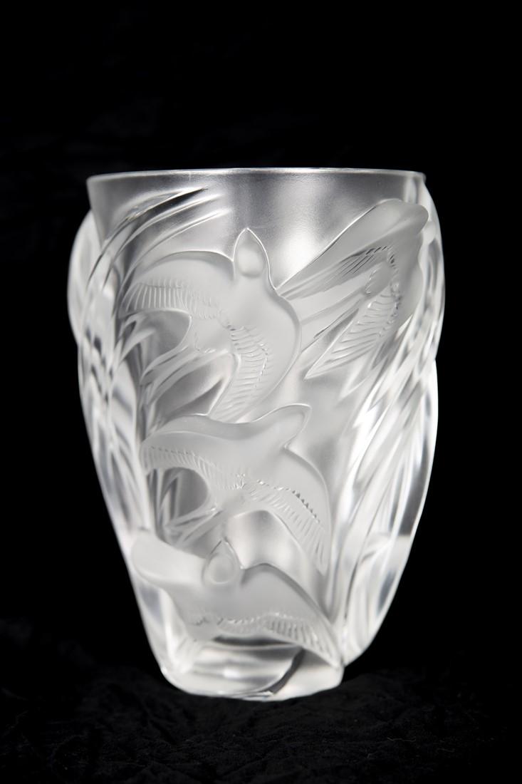 Lalique, "Martinets" Crystal Bird Vase (1 of 5)