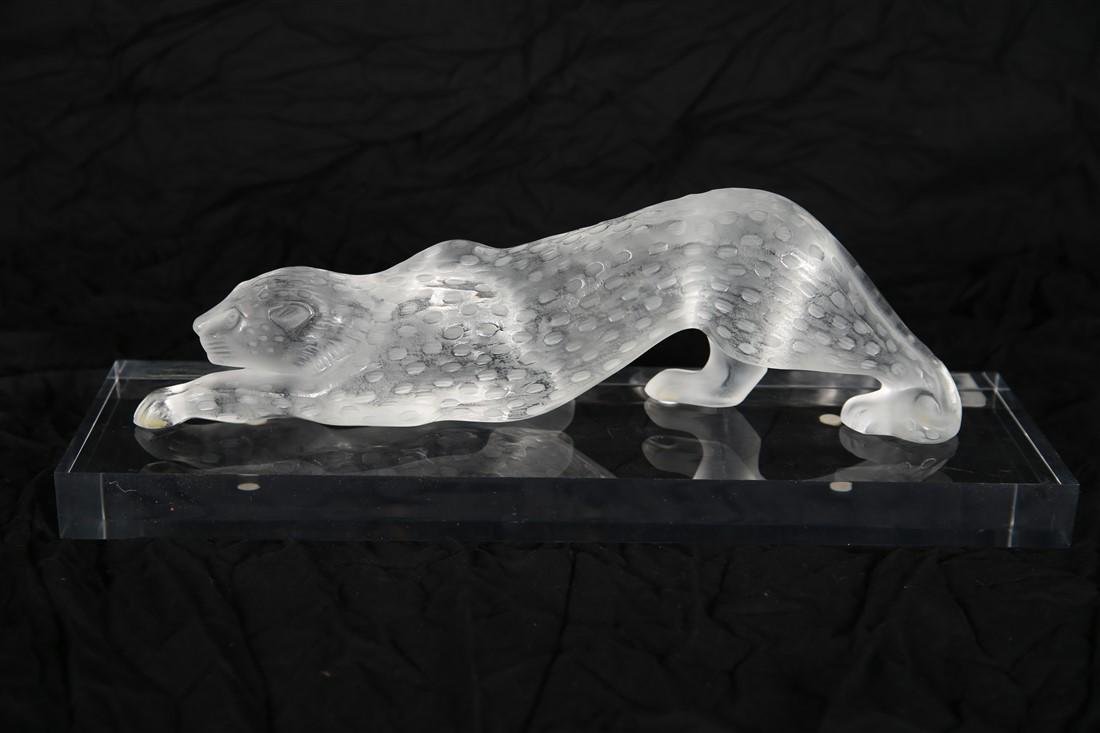 Lalique, Frosted Crystal Leopard Figure (1 of 6)