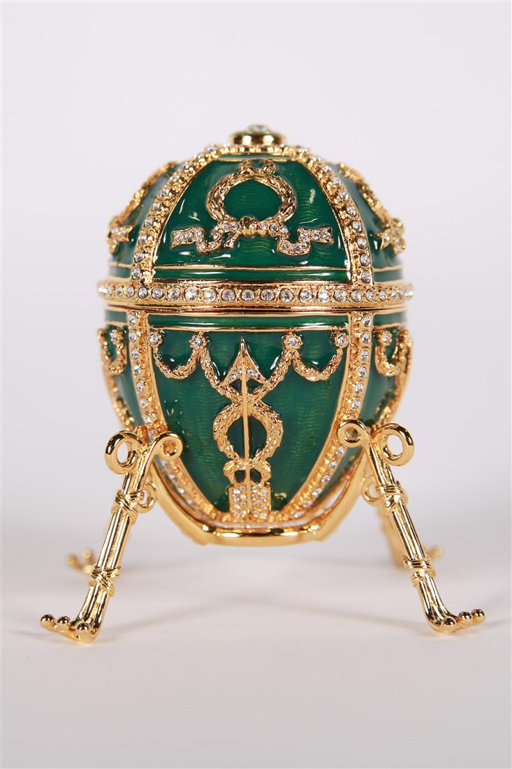 Faberge, "Rosebud" Enameled Egg Box Necklace (1 of 9)