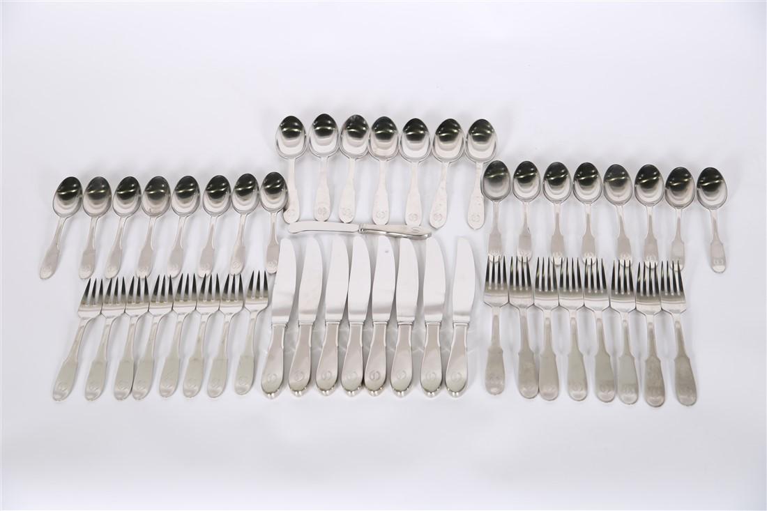 Georg Jensen, "Mitra" 48 Pc Stainless Set (1 of 3)