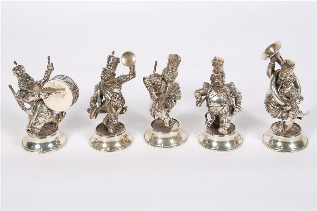Set of Five Spanish Silver Musician Figures (1 of 7)