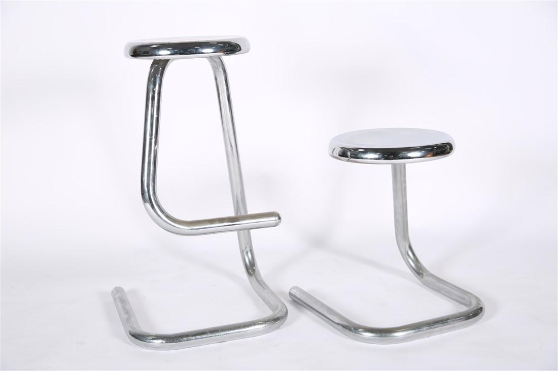 Haworth, Two K700 Chrome Paperclip Stools (1 of 2)