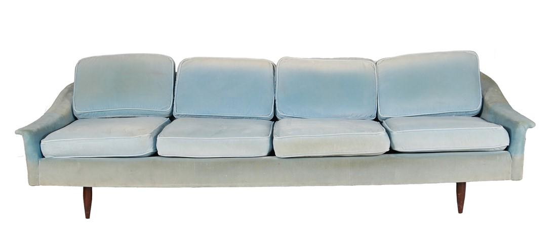 Style of Dux, Blue Upholstered Sofa (1 of 5)