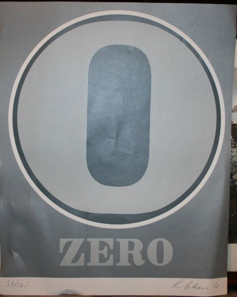 Robert Indiana (Am. b. 1928) "Zero" Three Posters: Three Posters #39/125, Printed Signature in margin; 23''X 18 1/4''; Unframed; Condition: All are Creased along an Edge.