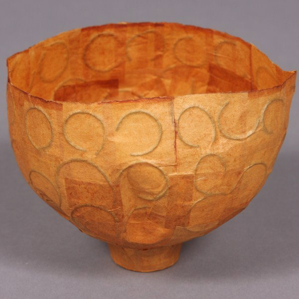 Kay Sekimachi, (American, B.1926) Bowl, Paper, Mar: Paper bowl, marked on base. Dimensions: H 4 3/4"; D 5 1/2". Condition: Edge is bent in One (1) place.