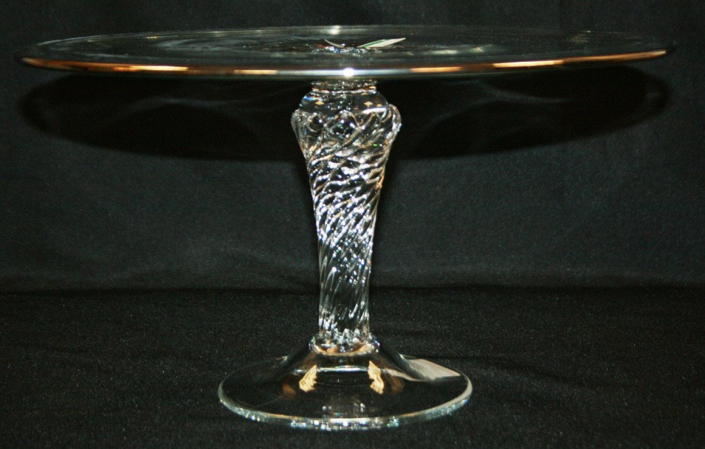 Reed & Barton Miller Rogaska Crystal "Platinum" Ca: Reed & Barton Miller Rogaska Crystal "Platinum" Cake Stand, 13", New in Box. #753B. Condition: Appears fine.