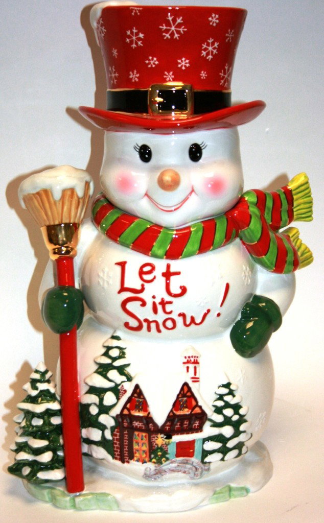 Christopher Radko "Let It Snow" Cookie Jar, New in: Christopher Radko "Let It Snow" Cookie Jar, New in Box. #635B. Condition: Appears fine.
