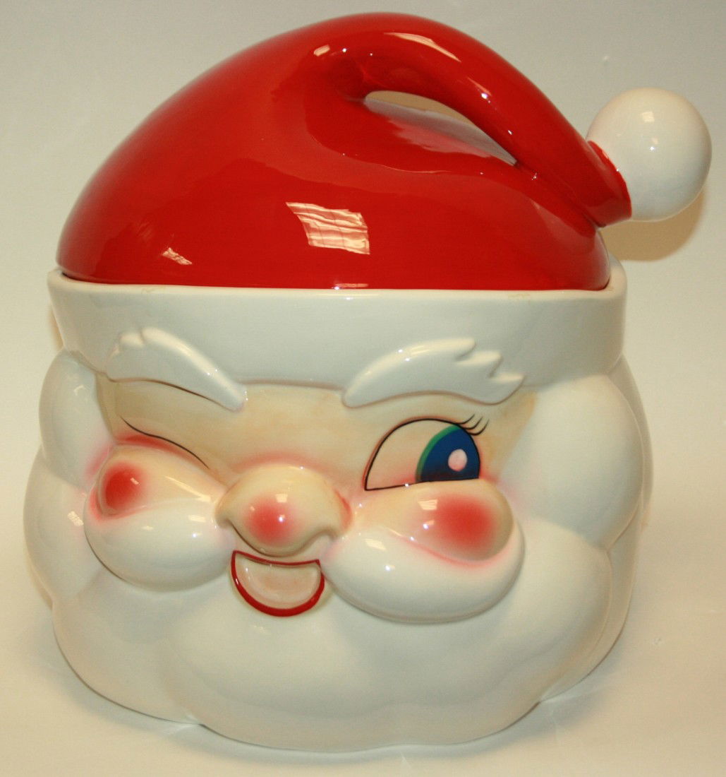 Christopher Radko "Santa" Cookie Jar, New in Box: Christopher Radko "Santa" Cookie Jar, New in Box. Santa's Head, with hat as lid. #625B. Condition: Appears fine.