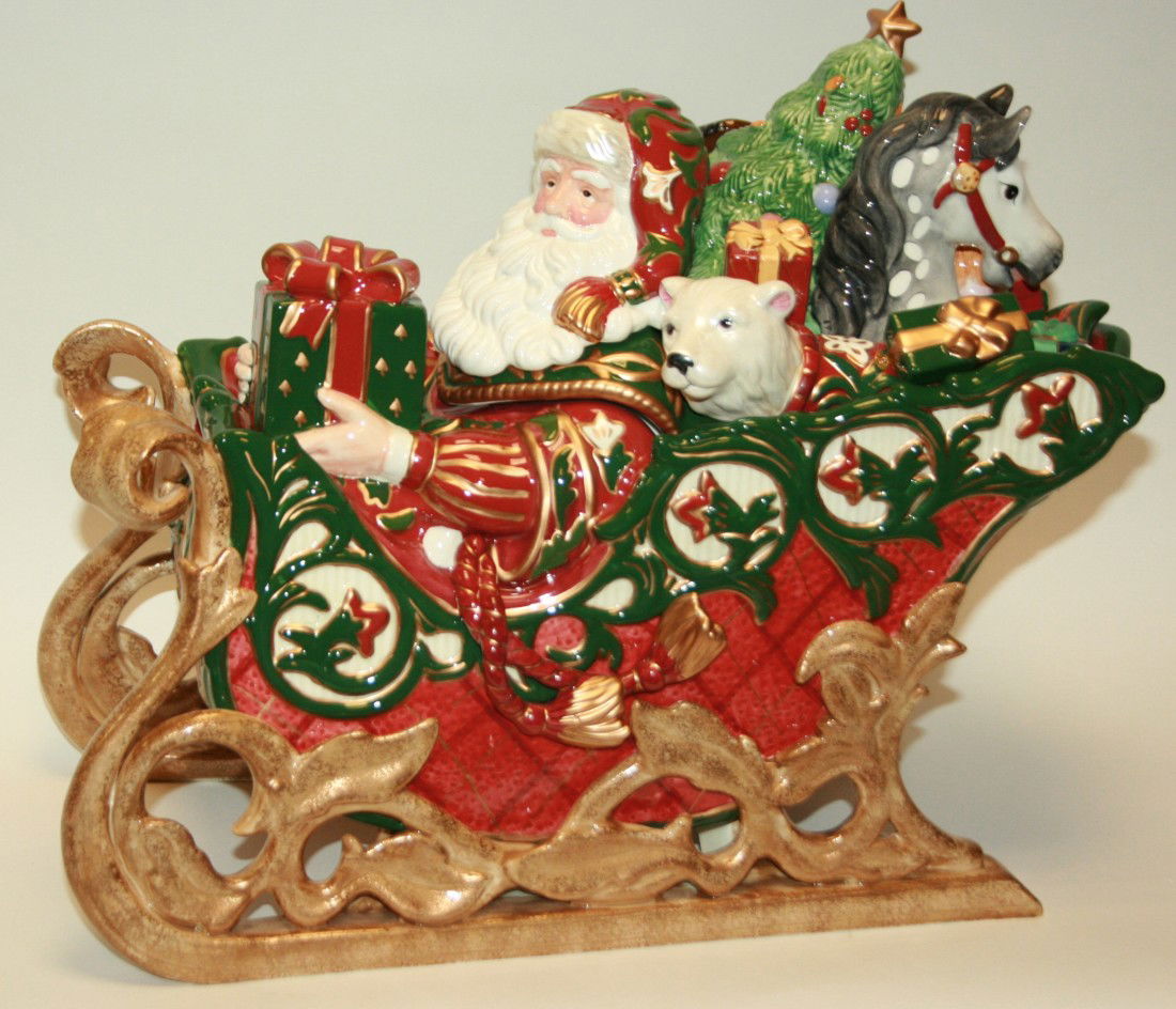 Fitz & Floyd "Christmas Tidings" Cookie Jar, New i: Fitz & Floyd "Christmas Tidings" Cookie Jar, New in Box. #589B. Condition: Appears fine.