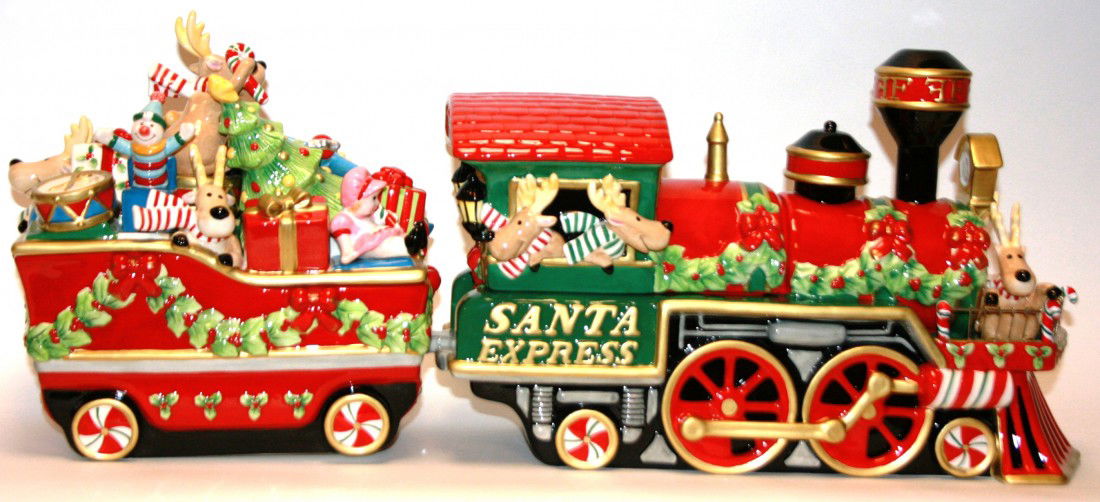 Fitz & Floyd Santa Express Cookie Jar, New in Box: Fitz & Floyd Santa Express Cookie Jar, New in Box. #580B. Condition: Appears fine.