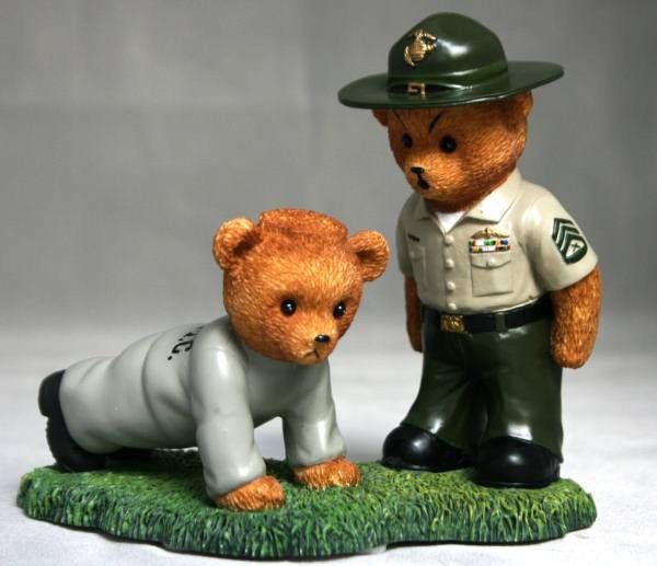 The Hamilton Collection Marine Corps Boot Camp Col: The Hamilton Collection Marine Corps Boot Camp Collection "Give Me 20" Figurine. From the Faithful Fuzzies. With certificate of authenticity. No. 0751A. New without box.. #17. Condition: Appears fine.