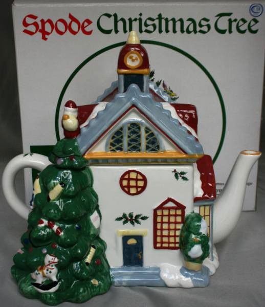 Spode Christmas Tree Village "Town Hall" Teapot, N: Spode Christmas Tree Village "Town Hall" Teapot, New in Box. #53B. Condition: Appears fine.