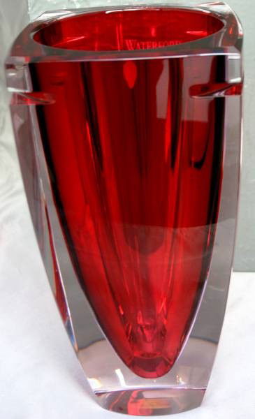 533 Waterford Metra 10 Red Crystal Vase New In Box Aug 11
