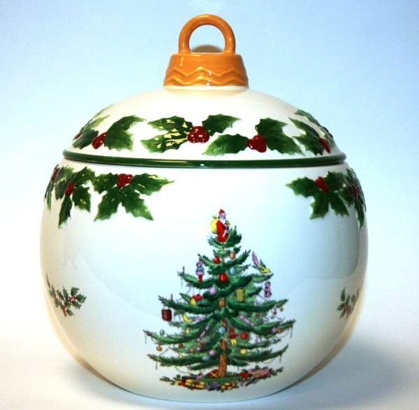 Spode Christmas Tree Bauble Cookie Jar, New in Box: Spode Christmas Tree Bauble Cookie Jar, New in Box. #211B. Condition: Appears fine.