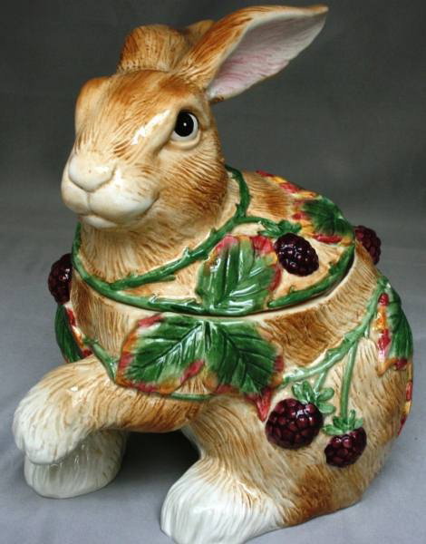 Fitz & Floyd "Blackberry Rabbit" Cookie Jar, New i: Fitz & Floyd "Blackberry Rabbit" Cookie Jar, New in Box. #230B. Condition: Appears fine.