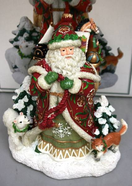 Fitz & Floyd Holiday Musicals "Winter Holiday Sant: Fitz & Floyd Holiday Musicals "Winter Holiday Santa", New in Box. #248B. Plays "O Holy Night". Condition: Appears fine.