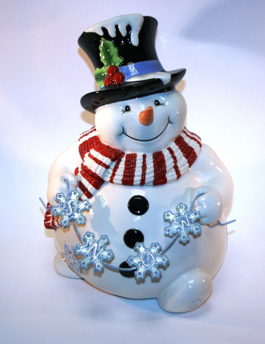 Fitz & Floyd "Snow Days" Cookie Jar, New in Box: Fitz & Floyd "Snow Days" Cookie Jar, New in Box. #282B. Condition: Appears fine.