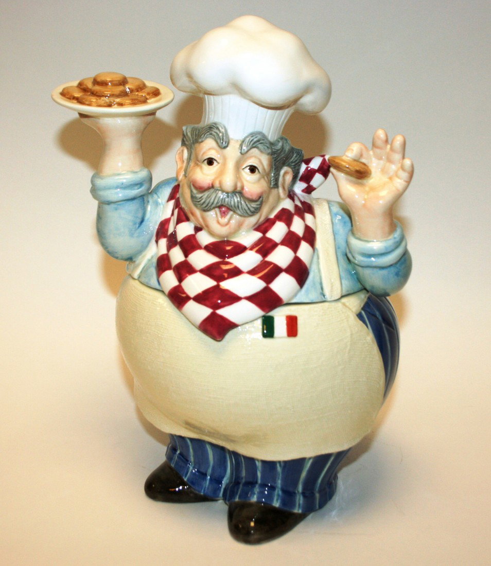 Fitz & Floyd "Papa Paisano" Biscotti Jar, New in B: Fitz & Floyd "Papa Paisano" Biscotti Jar, New in Box. #298B. Condition: Appears fine.