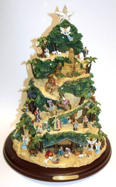 Hawthorne Village "Glory to the Newborn King" Illu: Hawthorne Village "Glory to the Newborn King" Thomas Kinkade Illuminated Nativity Tree, New in Box. #337B. Condition: Appears fine.